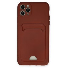 iPhone 11 Pro Max Kılıf Kelvin Kartvizitli Silikon - Bordo