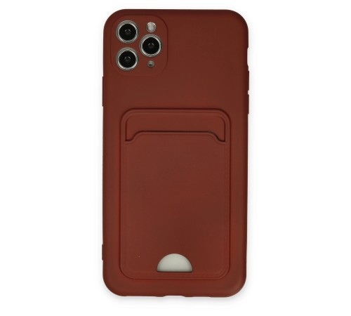 iPhone 11 Pro Max Kılıf Kelvin Kartvizitli Silikon - Bordo