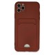 iPhone 11 Pro Max Kılıf Kelvin Kartvizitli Silikon - Bordo