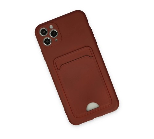 iPhone 11 Pro Max Kılıf Kelvin Kartvizitli Silikon - Bordo