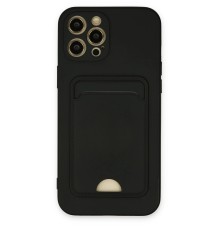 iPhone 12 Pro Max Kılıf Kelvin Kartvizitli Silikon - Siyah