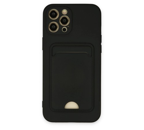iPhone 12 Pro Max Kılıf Kelvin Kartvizitli Silikon - Siyah