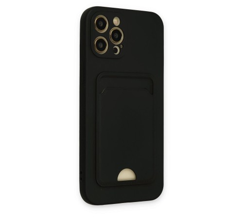 iPhone 12 Pro Max Kılıf Kelvin Kartvizitli Silikon - Siyah