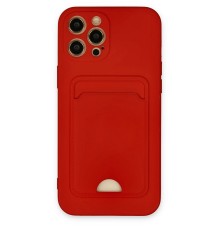 iPhone 12 Pro Max Kılıf Kelvin Kartvizitli Silikon - Kırmızı