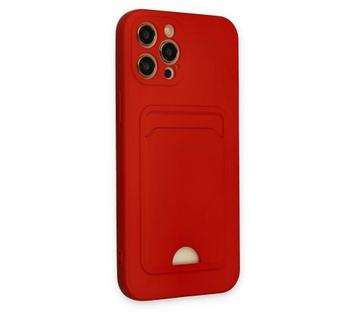 iPhone 12 Pro Max Kılıf Kelvin Kartvizitli Silikon - Kırmızı