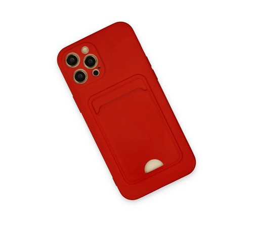 iPhone 12 Pro Max Kılıf Kelvin Kartvizitli Silikon - Kırmızı