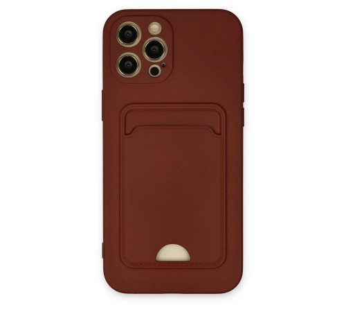 iPhone 12 Pro Max Kılıf Kelvin Kartvizitli Silikon - Bordo