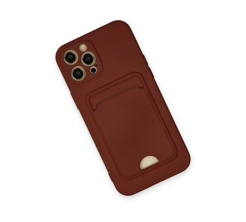 iPhone 12 Pro Max Kılıf Kelvin Kartvizitli Silikon - Bordo