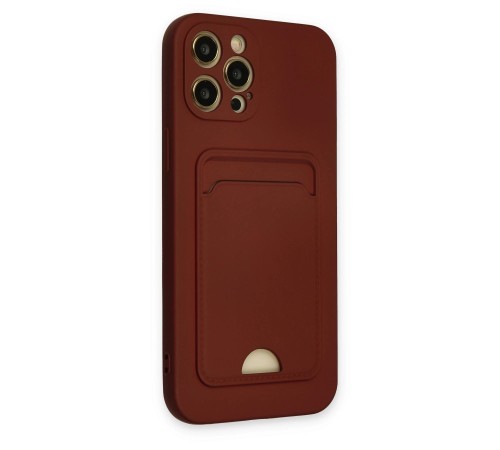 iPhone 12 Pro Max Kılıf Kelvin Kartvizitli Silikon - Bordo