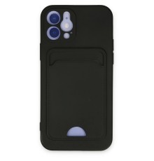 iPhone 12 Kılıf Kelvin Kartvizitli Silikon - Siyah