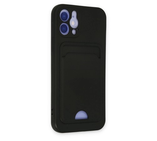 iPhone 12 Kılıf Kelvin Kartvizitli Silikon - Siyah