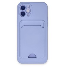 iPhone 12 Kılıf Kelvin Kartvizitli Silikon - Lila