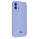 iPhone 12 Kılıf Kelvin Kartvizitli Silikon - Lila