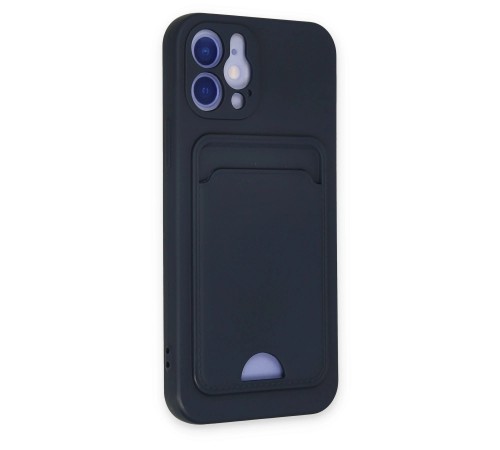 iPhone 12 Kılıf Kelvin Kartvizitli Silikon - Lacivert