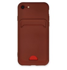 iPhone 7 Kılıf Kelvin Kartvizitli Silikon - Bordo