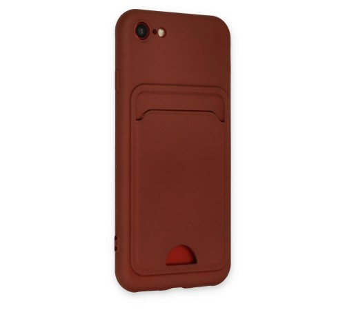 iPhone 7 Kılıf Kelvin Kartvizitli Silikon - Bordo