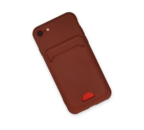 iPhone 7 Kılıf Kelvin Kartvizitli Silikon - Bordo