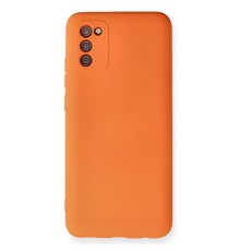 Samsung Galaxy A02S Kılıf Nano içi Kadife Silikon - Turuncu