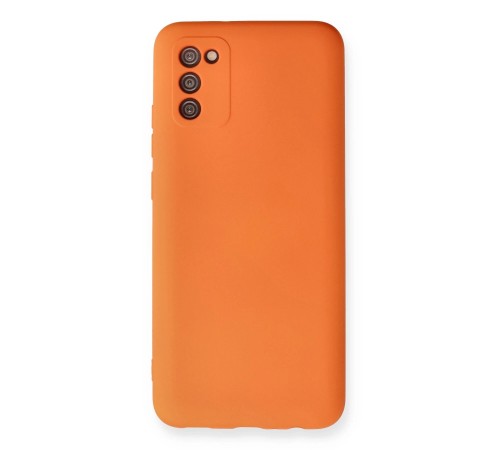 Samsung Galaxy A02S Kılıf Nano içi Kadife Silikon - Turuncu Samsung Galaxy A02S Kılıf Nano içi Kadife Silikon - Turuncu