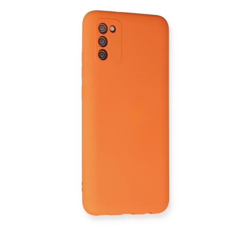 Samsung Galaxy A02S Kılıf Nano içi Kadife Silikon - Turuncu Samsung Galaxy A02S Kılıf Nano içi Kadife Silikon - Turuncu