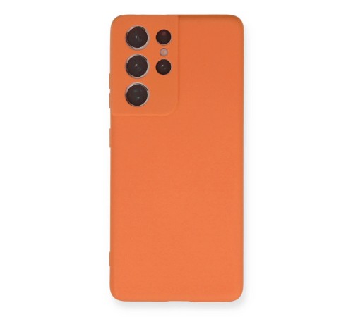Samsung Galaxy S21 Ultra Kılıf Nano içi Kadife Silikon - Turuncu Samsung Galaxy S21 Ultra Kılıf Nano içi Kadife Silikon - Turuncu
