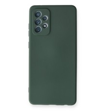 Samsung Galaxy A72 Kılıf Nano içi Kadife Silikon - Koyu Yeşil