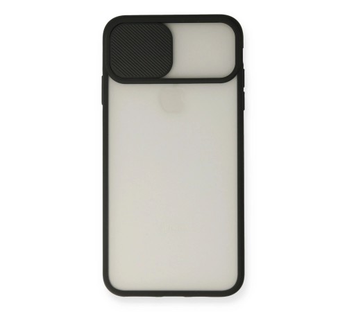 iPhone X Kılıf Palm Buzlu Kamera Sürgülü Silikon - Siyah