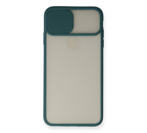 iPhone X Kılıf Palm Buzlu Kamera Sürgülü Silikon - Yeşil