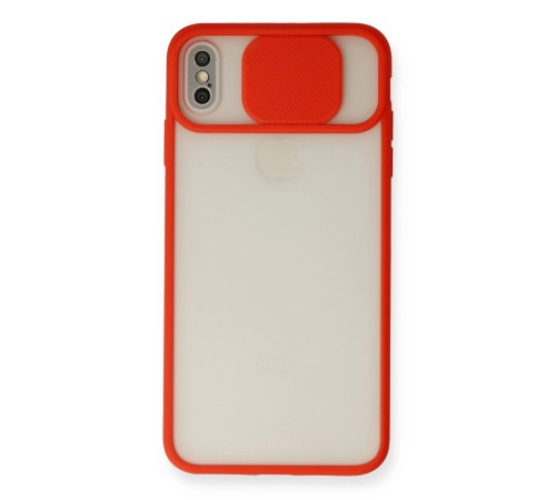 iPhone X Kılıf Palm Buzlu Kamera Sürgülü Silikon - Kırmızı iPhone X Kılıf Palm Buzlu Kamera Sürgülü Silikon - Kırmızı