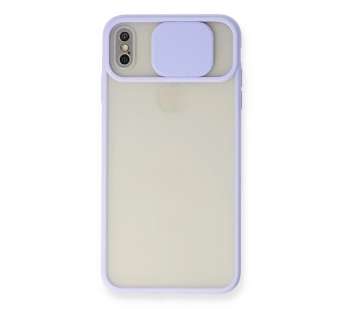 iPhone X Kılıf Palm Buzlu Kamera Sürgülü Silikon - Lila iPhone X Kılıf Palm Buzlu Kamera Sürgülü Silikon - Lila