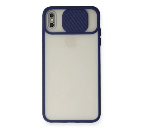 iPhone X Kılıf Palm Buzlu Kamera Sürgülü Silikon - Lacivert iPhone X Kılıf Palm Buzlu Kamera Sürgülü Silikon - Lacivert