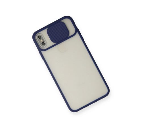 iPhone X Kılıf Palm Buzlu Kamera Sürgülü Silikon - Lacivert iPhone X Kılıf Palm Buzlu Kamera Sürgülü Silikon - Lacivert