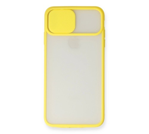 iPhone X Kılıf Palm Buzlu Kamera Sürgülü Silikon - Sarı iPhone X Kılıf Palm Buzlu Kamera Sürgülü Silikon - Sarı