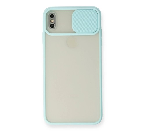 iPhone X Kılıf Palm Buzlu Kamera Sürgülü Silikon - Turkuaz iPhone X Kılıf Palm Buzlu Kamera Sürgülü Silikon - Turkuaz