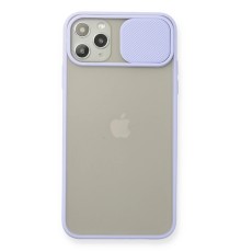 iPhone 11 Pro Max Kılıf Palm Buzlu Kamera Sürgülü Silikon - Lila