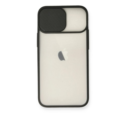 iPhone 12 Mini Kılıf Palm Buzlu Kamera Sürgülü Silikon - Siyah