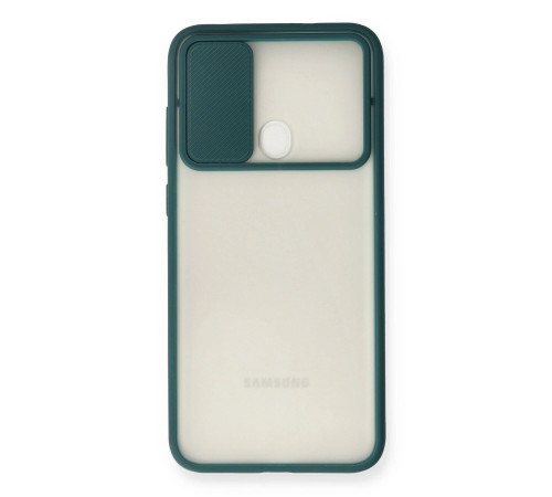 Samsung Galaxy A11 Kılıf Palm Buzlu Kamera Sürgülü Silikon - Yeşil