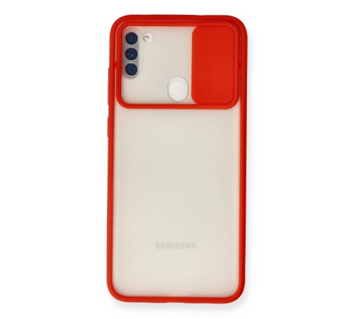 Samsung Galaxy A11 Kılıf Palm Buzlu Kamera Sürgülü Silikon - Kırmızı Samsung Galaxy A11 Kılıf Palm Buzlu Kamera Sürgülü Silikon - Kırmızı