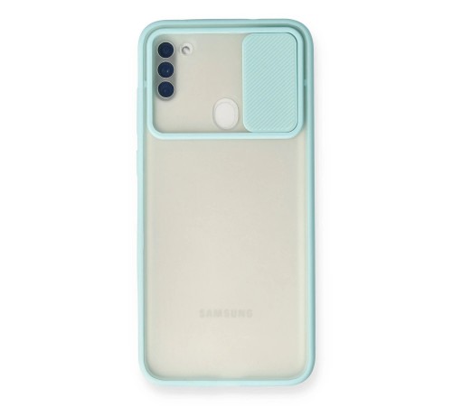 Samsung Galaxy A11 Kılıf Palm Buzlu Kamera Sürgülü Silikon - Turkuaz Samsung Galaxy A11 Kılıf Palm Buzlu Kamera Sürgülü Silikon - Turkuaz