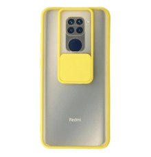 Xiaomi Redmi Note 9 Kılıf Palm Buzlu Kamera Sürgülü Silikon - Sarı