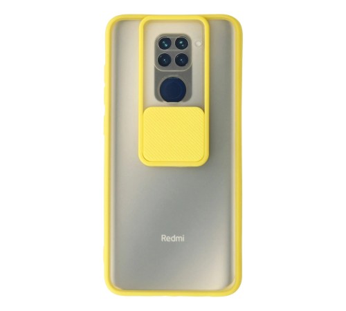 Xiaomi Redmi Note 9 Kılıf Palm Buzlu Kamera Sürgülü Silikon - Sarı Xiaomi Redmi Note 9 Kılıf Palm Buzlu Kamera Sürgülü Silikon - Sarı