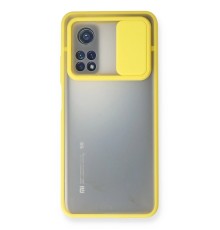 Xiaomi Mi 10T Kılıf Palm Buzlu Kamera Sürgülü Silikon - Sarı