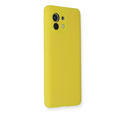 Xiaomi Mi 11 Kılıf Nano içi Kadife Silikon - Sarı Xiaomi Mi 11 Kılıf Nano içi Kadife Silikon - Sarı