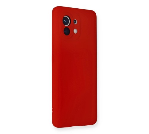 Xiaomi Mi 11 Kılıf Nano içi Kadife Silikon - Kırmızı Xiaomi Mi 11 Kılıf Nano içi Kadife Silikon - Kırmızı