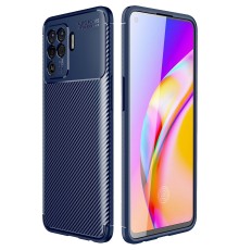 Oppo Reno 5 Lite Kılıf Auto Focus Karbon Kapak - Lacivert