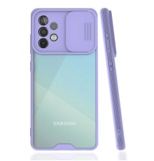 Samsung Galaxy A52 Kılıf Platin Kamera Koruma Silikon - Lila