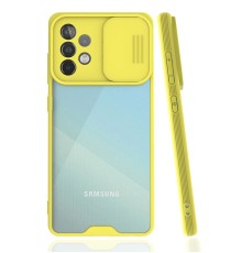 Samsung Galaxy A52 Kılıf Platin Kamera Koruma Silikon - Sarı
