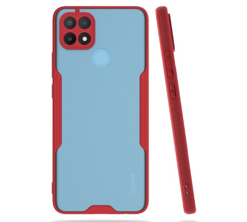 Oppo A15 Kılıf Platin Silikon - Kırmızı Oppo A15 Kılıf Platin Silikon - Kırmızı