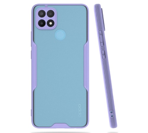 Oppo A15 Kılıf Platin Silikon - Lila Oppo A15 Kılıf Platin Silikon - Lila