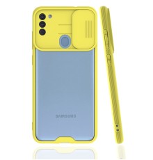 Samsung Galaxy A11 Kılıf Platin Kamera Koruma Silikon - Sarı